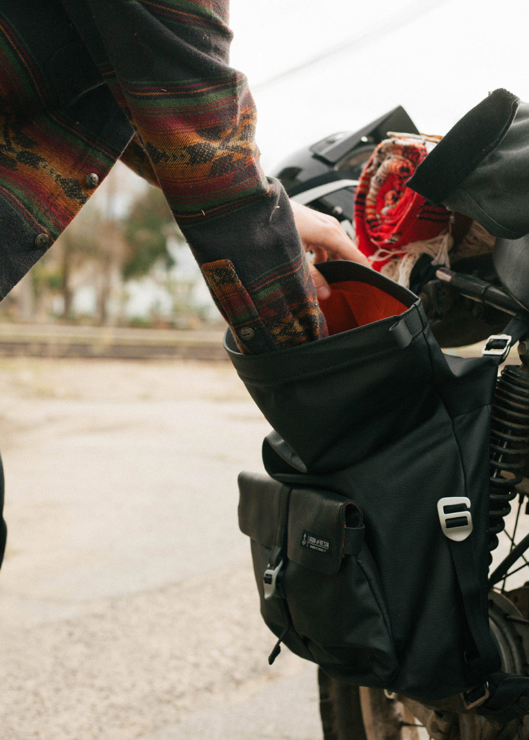 Iron and Resin Moto Pannier Bag