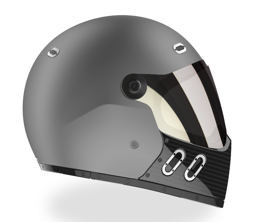 CUSTOM QWART [Matt Grey/ Gloss Carbon/Silver Visor]